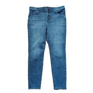 SIMPLY VERA Button-Fly High Rise Sz 16 Women's Solid Dark Wash Stretch Jeans